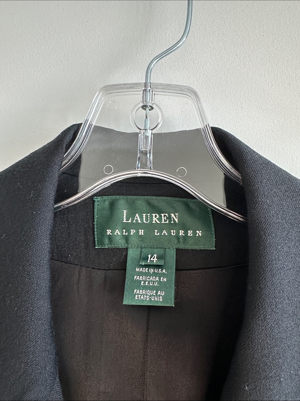 Vintage 90s Ralph Lauren Black Double-Breasted Blazer with Embroidered Crest 14 - Picture 2 of 12